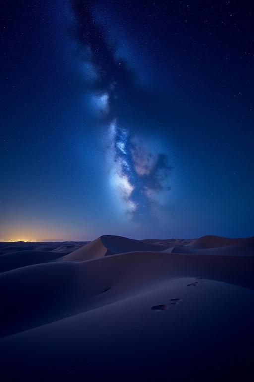 La Via Lattea vividamente visibile sopra le maestose dune del deserto.